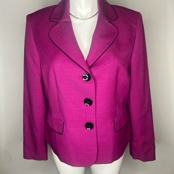 Le Suit Separates Polyester 3 Button Purple Suit Blazer Jacket Women's 18 - Picture 2 of 16
